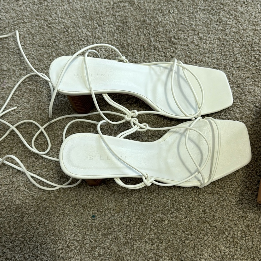 Lace up high heels